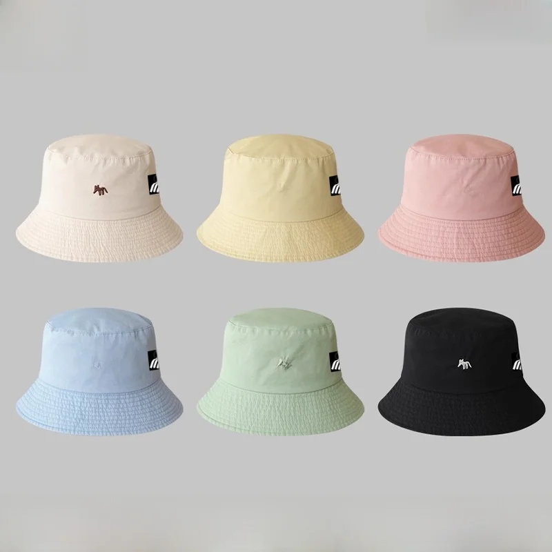 xoxogood-夏アウトドアファッショナブルなフラットトップバケットハット日焼け防止釣りキャップカジュアルスタイル大きなつばキャップユニセックスコットン