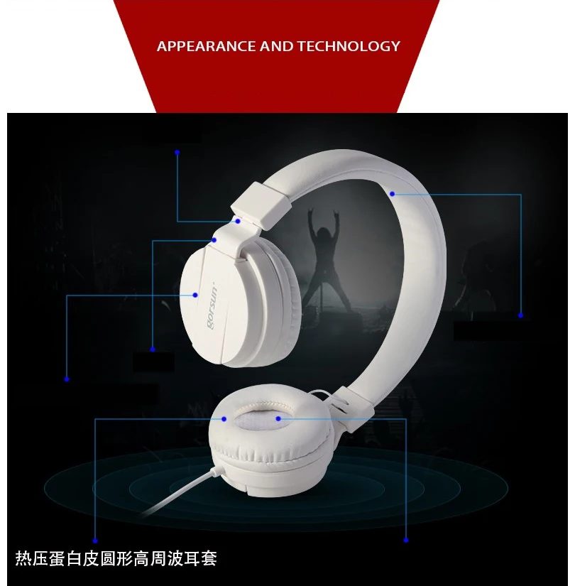 Tai Nghe Gorsun GS778 Tai Nghe Bass Tai Nghe Trẻ Em Người Lớn Stereo Có Thể Gấp Lại 3,5Mm AUX Siêu Âm Thanh Cho Điện Thoại MP3 MP4 Không Sạc trắng Đen