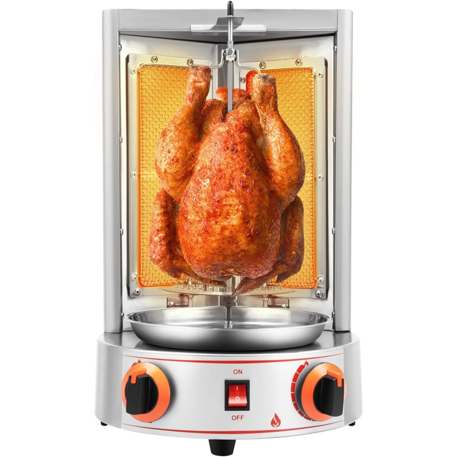 

Коммерческая машина для кебаба с 2 конфорками, автоматический вращающийся гриль, вращающийся вертикальный газовый бройлер, духовка для мясного бройлера 3000 Вт