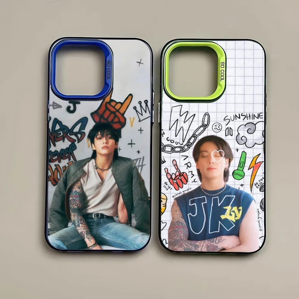 J-JungkookS Golden Cool Singer Phone Case For Samsung S24 S23 S22 S21 S20 S10 FE Note 20 Ultra 5G Lite Plus Candy Back Cover