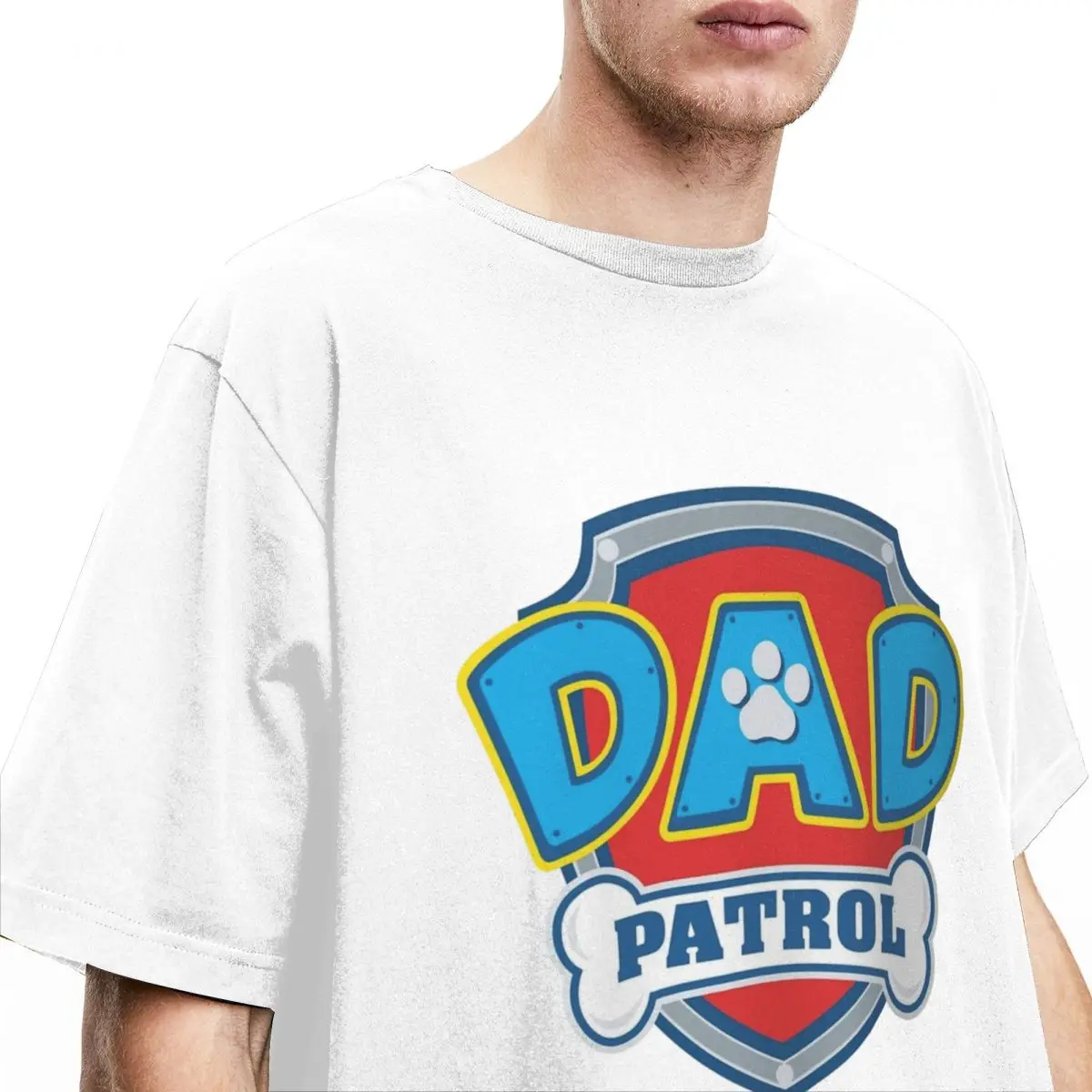 Men Women's Shirt Best Dad Patrol Cartoon Merch Vintage 100% Cotton Short Sleeve T Shirts Round Collar Clothing Christmas Gifts