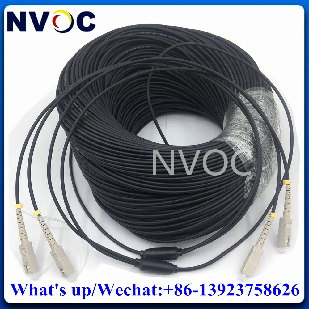 200M 2Core OM3-150 Multimode 50/125 OM3-300 2C MM SC/UPC-SC/FC/ST/LCUPC Outdoor Armored Fiber Optic Patch Cord Cable Connector