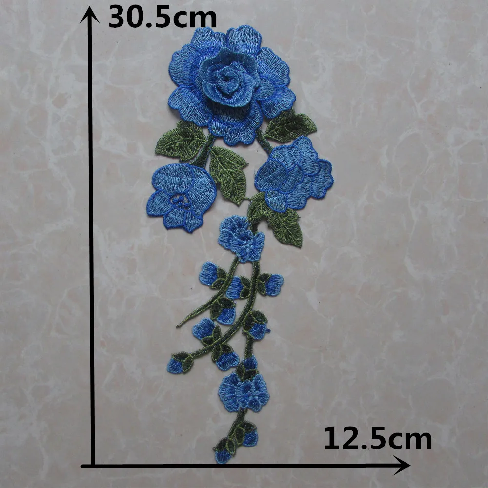 Multiple colour Polyester Lace fabric 3D flower Embroidery Laces collar DIY Application Sewing Craft material Dress Accessories