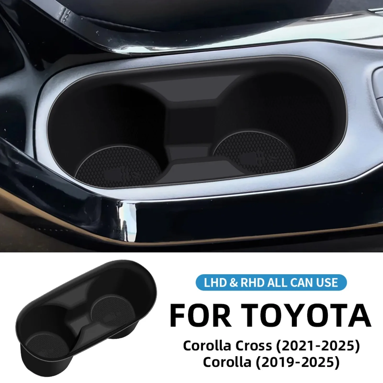 For Toyota Corolla 2019-2025 Corolla Cross 2021-2025 Silicone Cup Holder Insert Anti Slip Interior Protector Mod Car Accessories