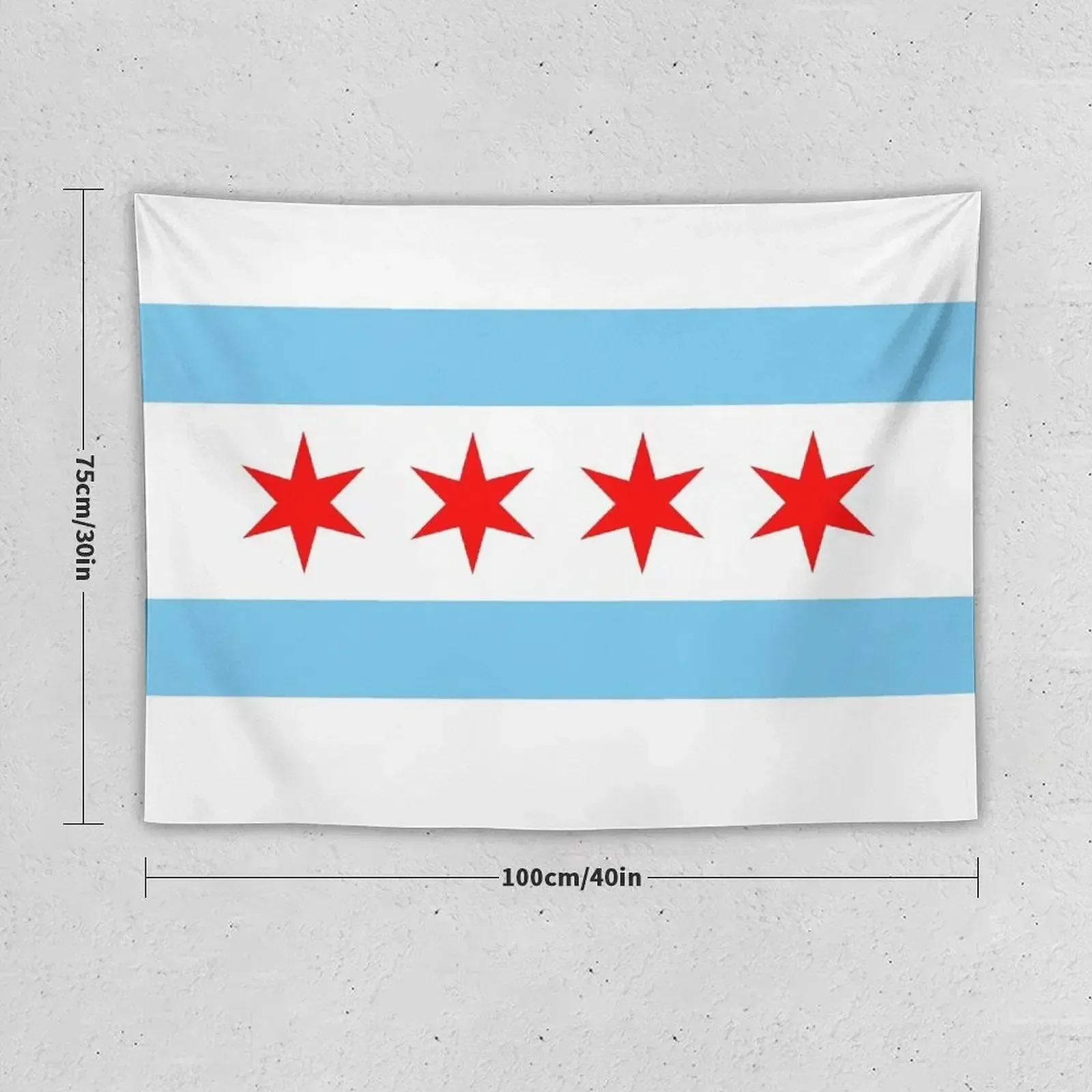 Chicago Flag Tapestry Room Decor Cute Decoration Bedroom Art Mural Bedroom Deco Tapestry