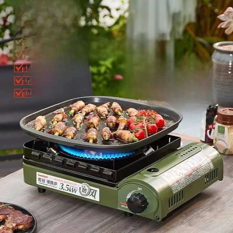 

Double Windproof Portable Cam Stove Iwatani Outdoor Cam Cardboard Stove High Power 35kW Barbecue Cooking Stove