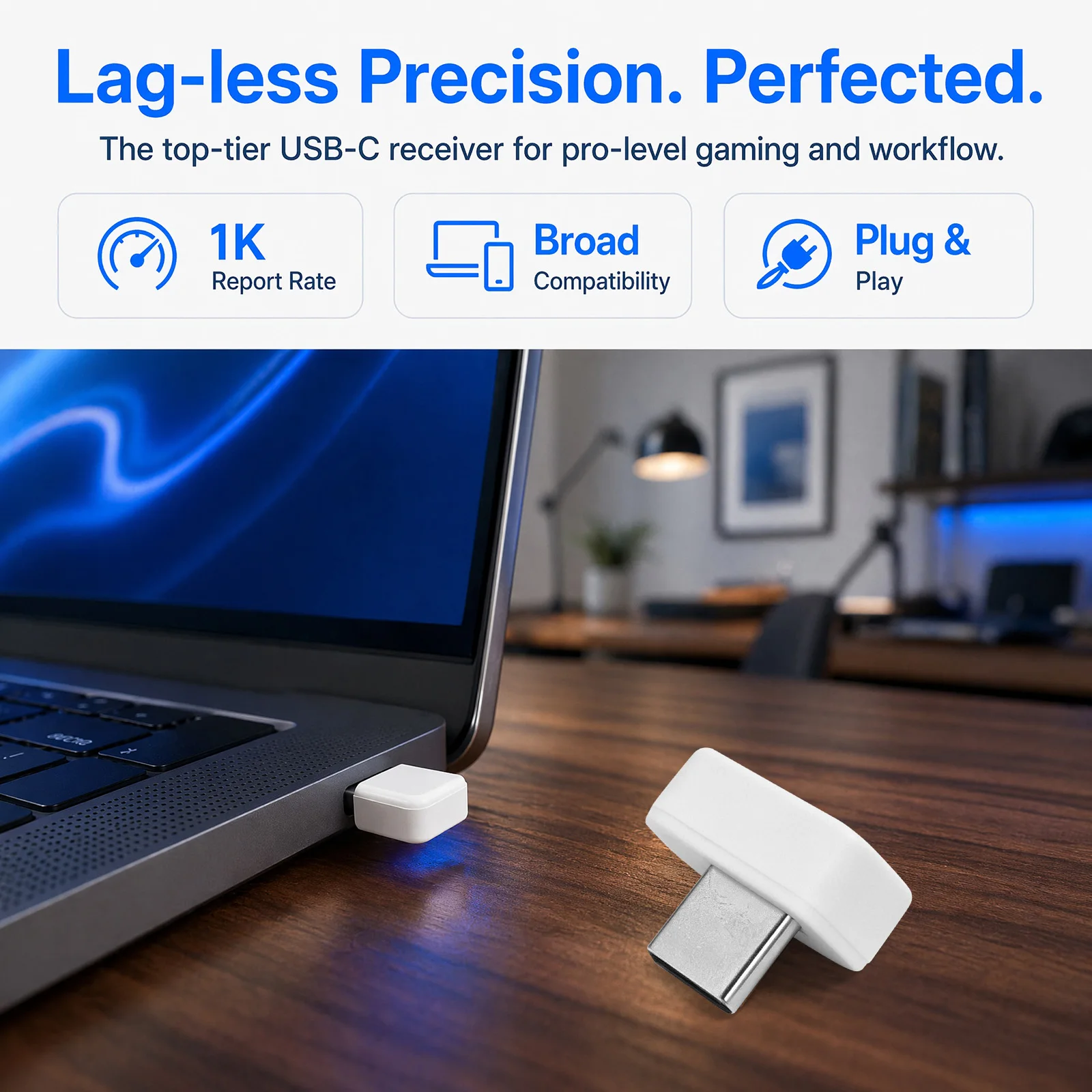 Multi Device Unifying Receiver For Logitech Bolt Adapters Multi-Purpose Wireless Mouse Receivers Lightweight Type-C Adapter