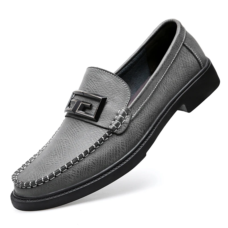 

Big Size Men's Genuine Leather Loafers Business Casual Slip-On Shoes Soft Comfortable Lightweight Breathable for Spring/Autumn