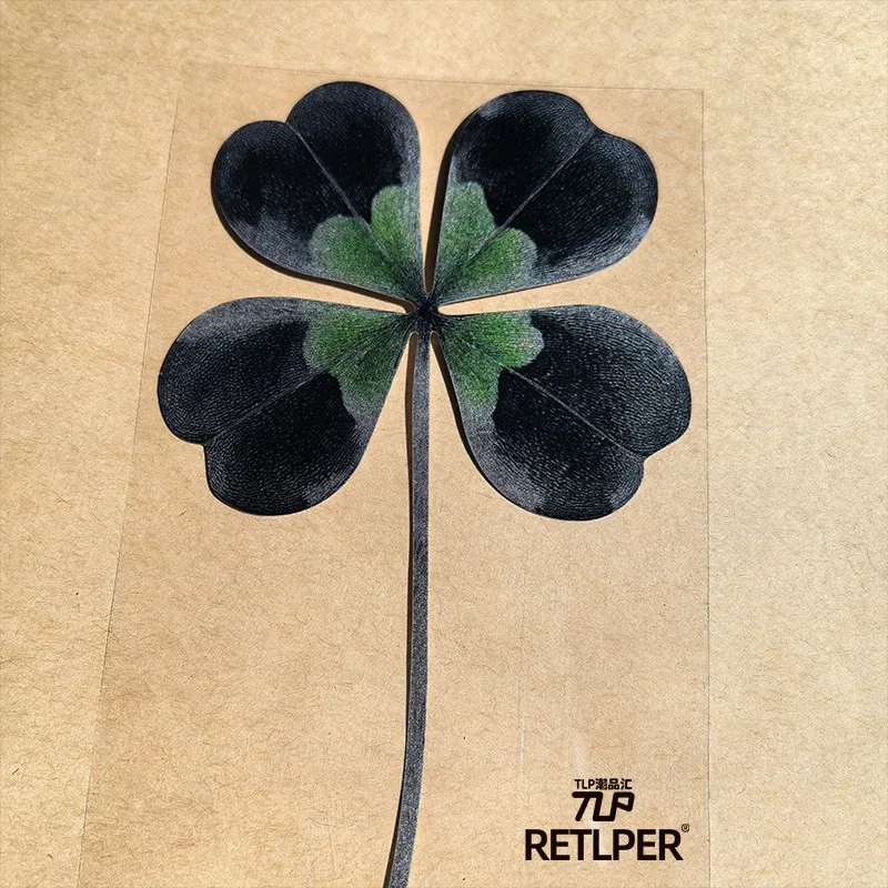 Retlper Hollow-Out Car Sticker Original Four-Leaf Clover New Chinese Style Texture Waterproof Flat Decal for Cars and Motos