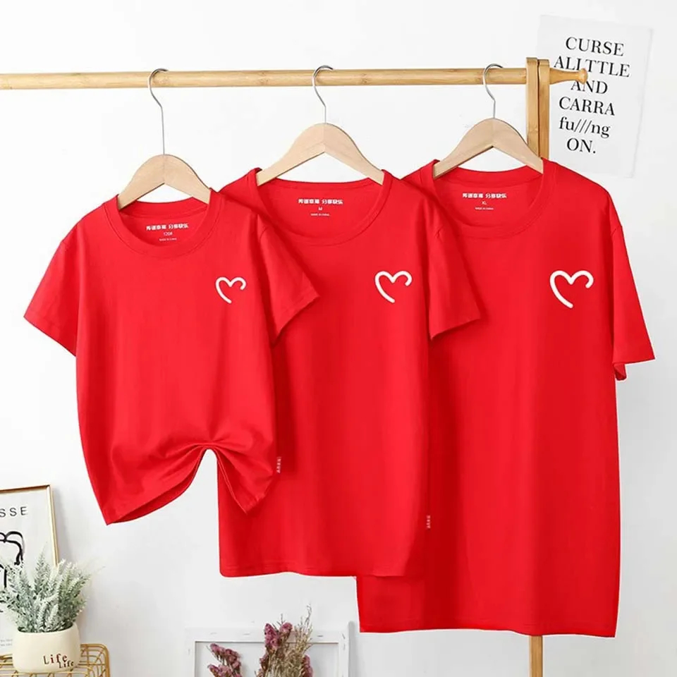 Summer Cotton Baby Mom Dad T Shirts Tops Fashion Family Matching Outfits Daddy Mommy And Daughter Son Matching Clothes