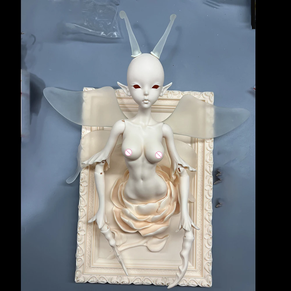 1/4 BJD Doll Stand Butterfly Wing Chest Resin Lovely Girl Doll No Makeup Doll For Girl Gifts