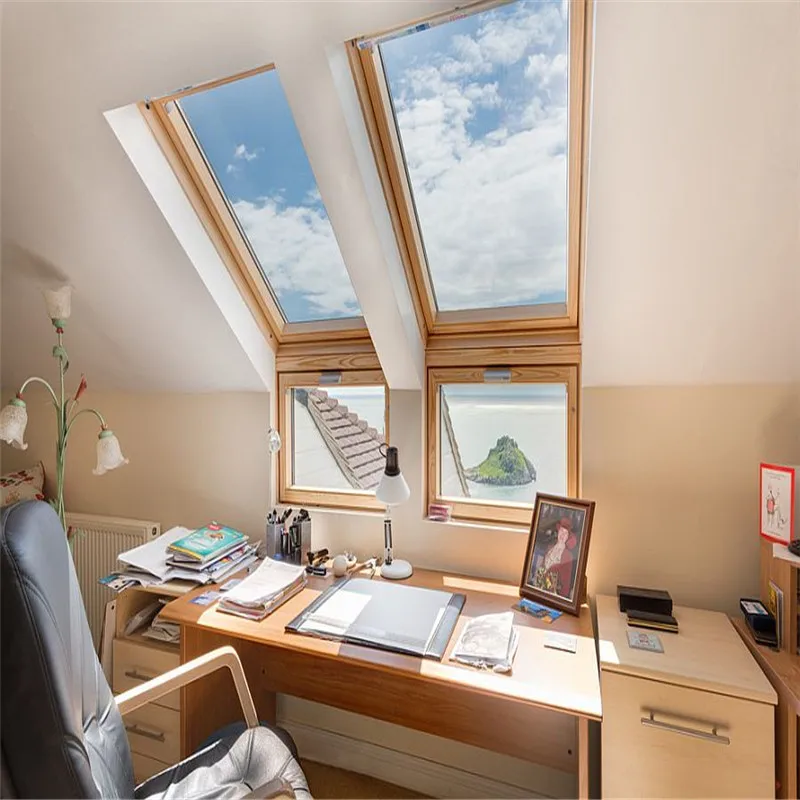 Angle Roof Heat Insulated Roller Blind Double Glazed Skylight