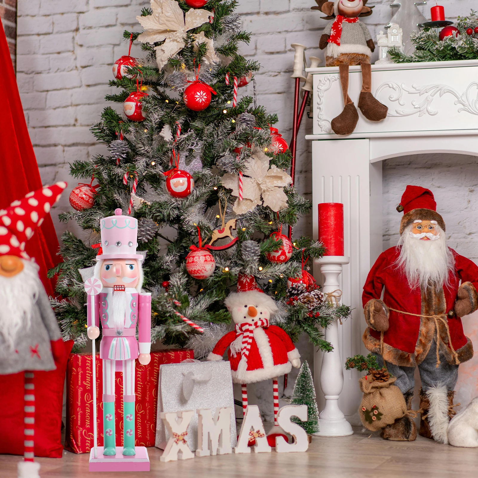 

Wooden Christmas Nutcracker Holiday Decoration Desktop Ornament Party Xmas Gift Home Festival Decor Unique Tall Nutcrackers