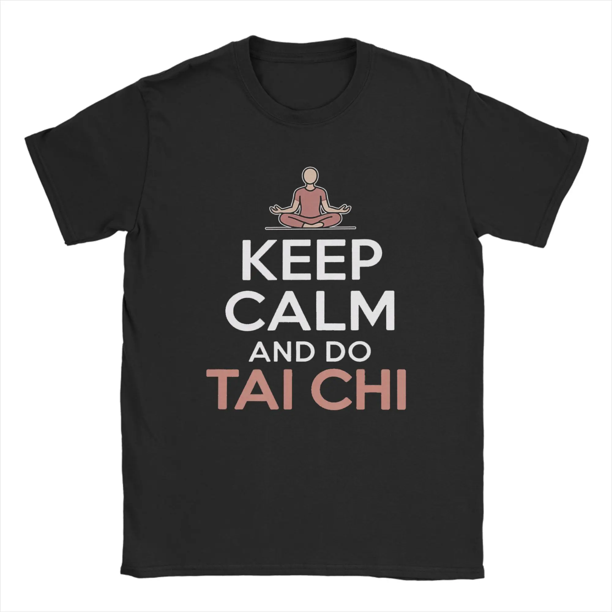 Vintage Tai Chi Meditation Martial Arts Zen Balance T-Shirt Men Pure Cotton T Shirt  Short Sleeve Tee Shirt Summer Clothes