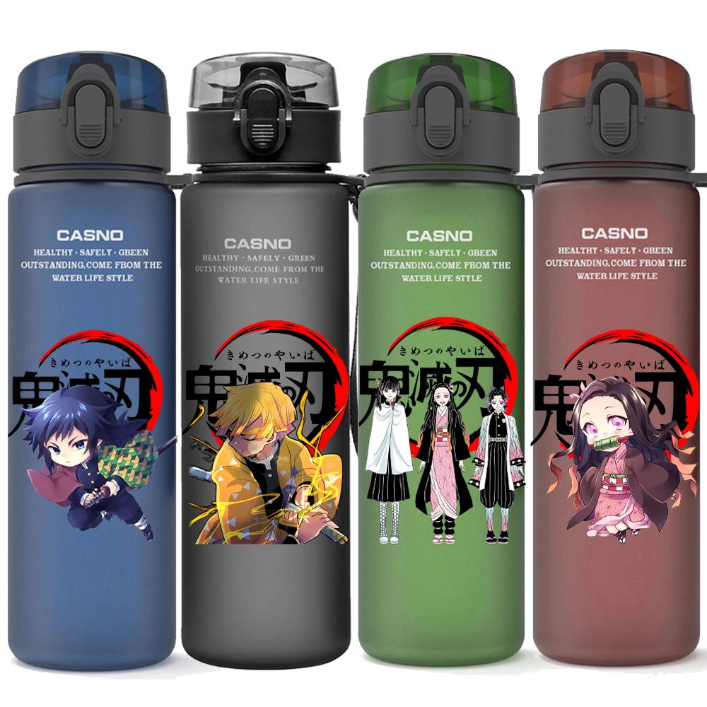 Demon Slayer Kamado Tanjirou Tomioka Giyuu Kamado Nezuko Agatsuma Zenitsu Kamado Nezuko taza de agua deportiva, botella de Fitness al aire libre