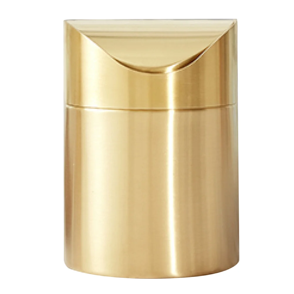 

Stainless Steel Trash Can Car Bins Table Small Waste Container Desktop Countertop Trashcan Mini Holder Office Garbage