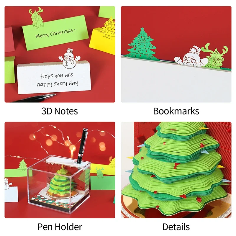 

Exciting LED-illuminated 2026 Desk Calendar; Tear-away Notepad with 3D Paper Carving, Great Christmas Present