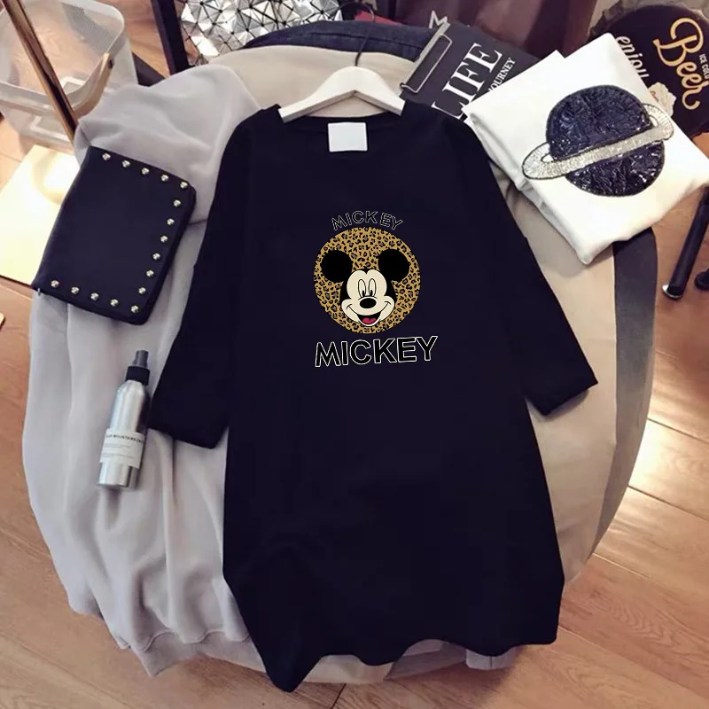 Cartoon Mickey Mouse T-shirt Womwen New Short-sleeved Casual Simple Loose Large Dize T-shirt Animal Pattern Schoolgirl Top