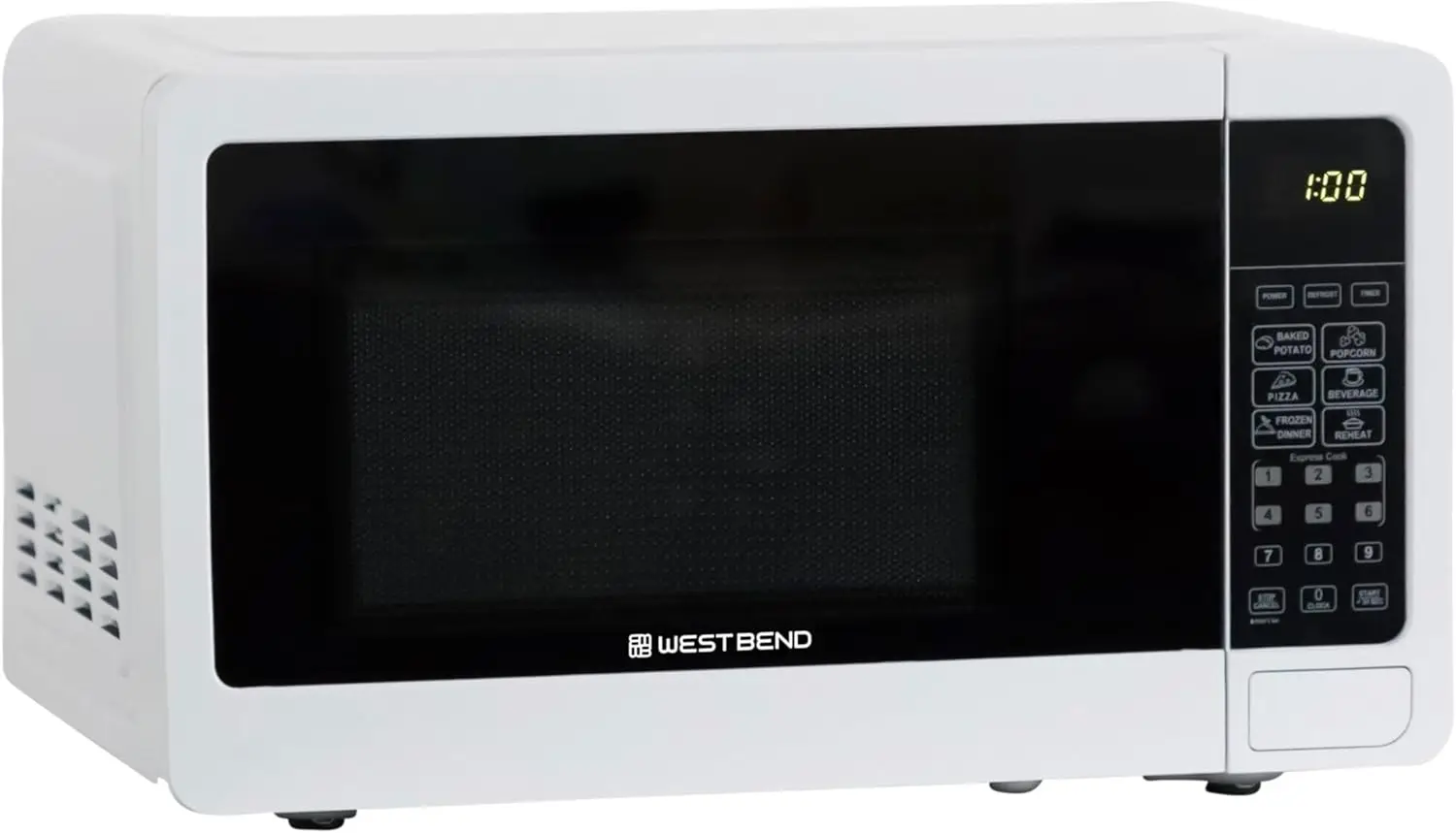 Compact 0.7 Cu. Ft. Countertop Microwave Oven, 700W, Featuring 6 One-Touch Cooking Settings, Speed Defrost, Electronic Controls,