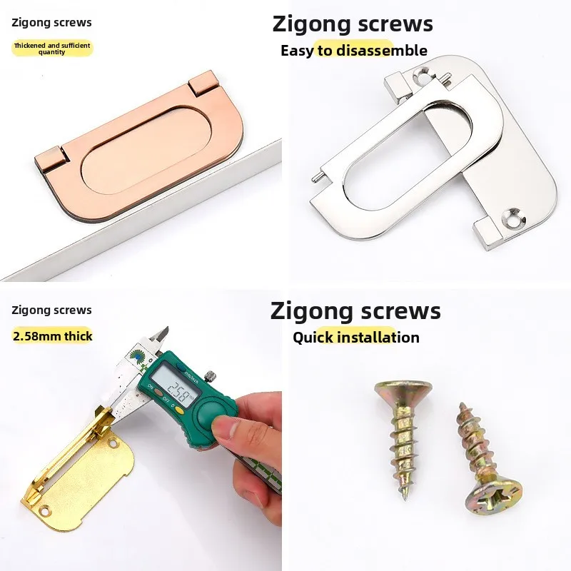 Punch‑Hidden Flat Drawer Handle Recessed Pull Tatami Wardrobe Nightstand Surface Mount Cabinet Hardware