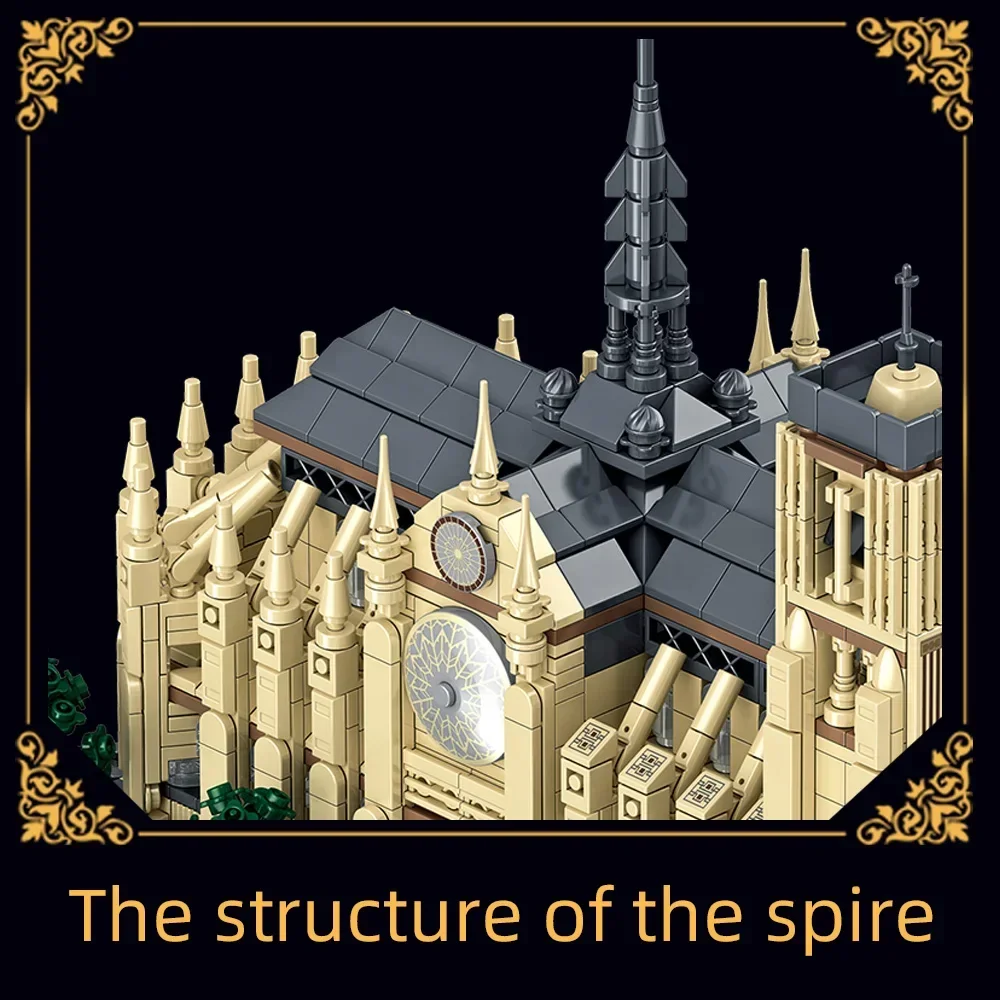 Creative Notre-Dame de Paris Architectural Model Kit Collectible Building blocks Set for Adults Gift for Lovers of History