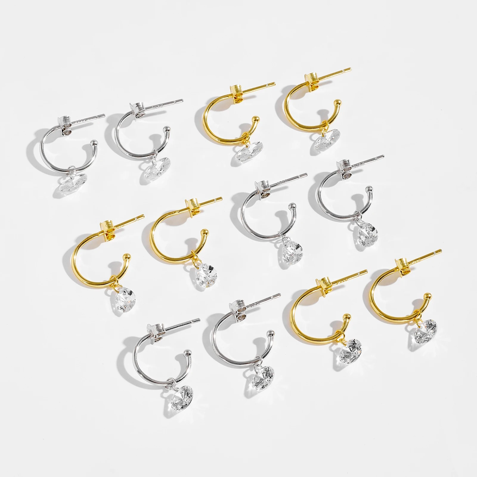 ANDYWEN 925 Sterling Silver C Hoop Earrings Pear Shaped CZ Zircon Drop Dangle 2026 Women Minimalist Fashion Fine Jewelry 5