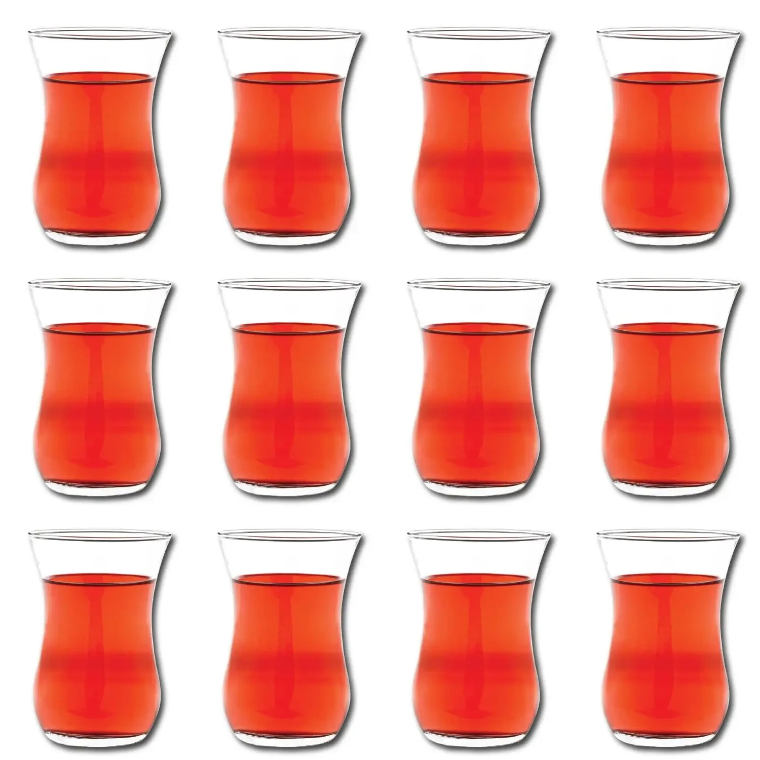 Set of 6 Authentic Turkish Tea Glasses, 4 oz Traditional Teacups, Elegant Transparent Tea Cups, Perfect for Turkish Tea, Morocca