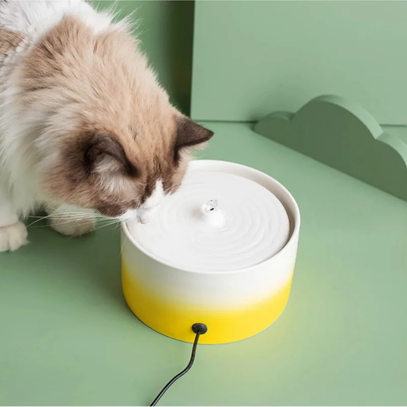 850ML Ceramic Pet Water Fountain, Automatic Circulation Smart Water Dispenser Bowl for Cats & Dogs Drinking
