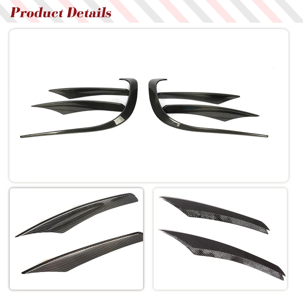 Carbon Fiber Car Front Bumper Canards For Mercedes Benz C257 CLS400 CLS550 Sedan 2018-2021 Carbon Front Bumper Splitter Fins