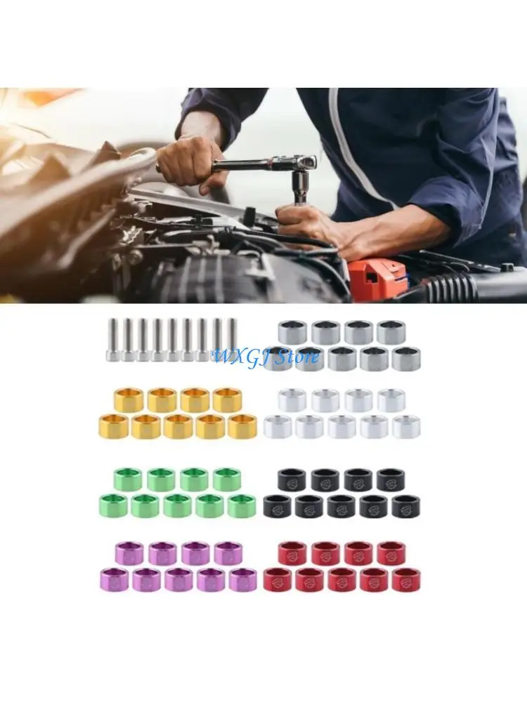 

37JE 9pcs Engine Racings Exhaust Header Bolts M8x1.25 with Washers for Vehicles