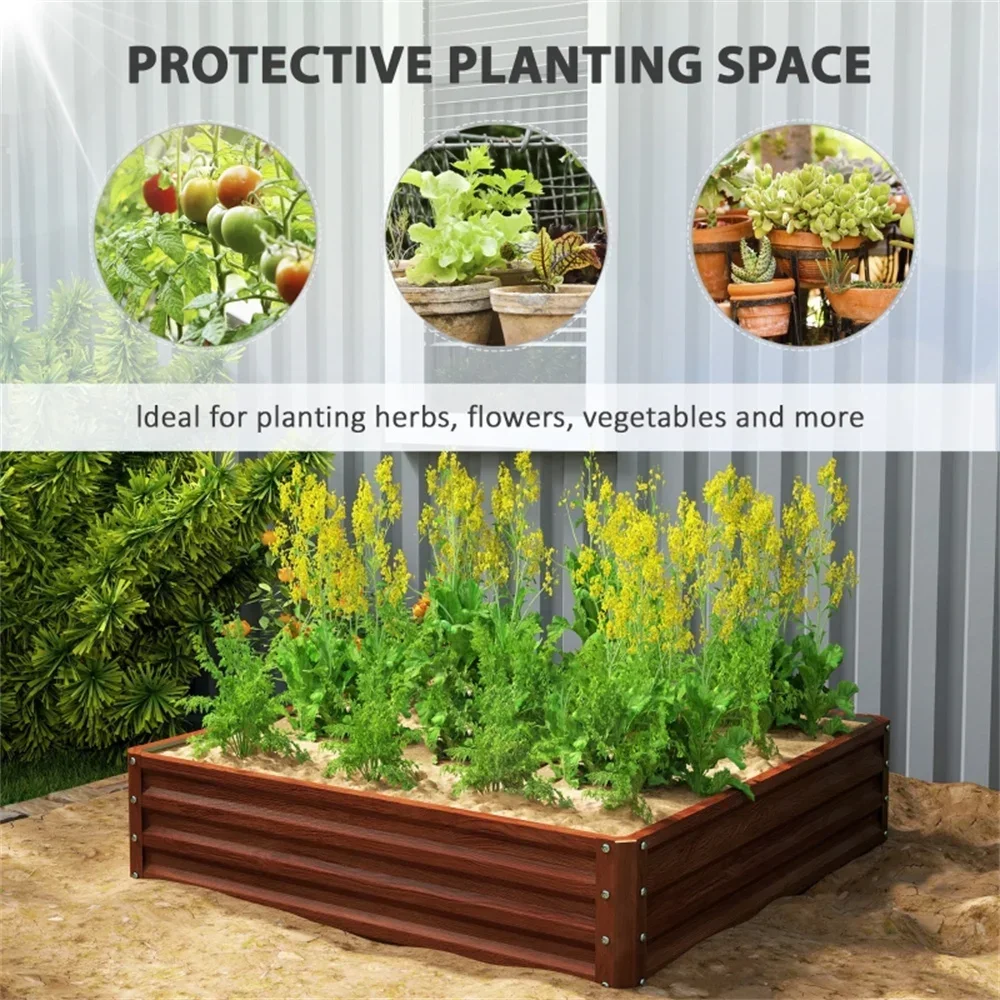 Cama de jardín, fioriera de metal Modular para verduras, flores, cama de jardín de hierbas