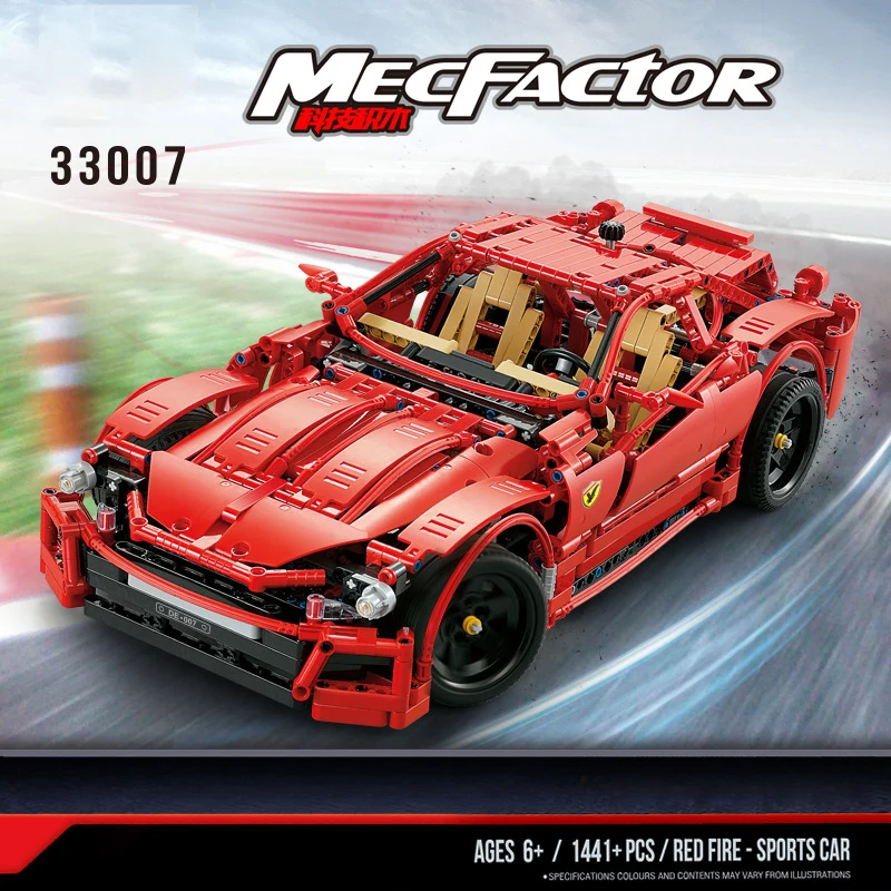 テクニカル1/10スケール イタリア製馬スーパースポーツカービルディングブロックモデル 599 GTB フィオラーノスーパーカー組み立てブロック 男の子向けおもちゃ