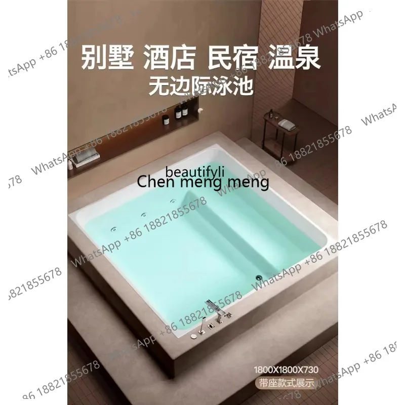 ss26 Large Double Embedded Bathtub Villa Hotel Outdoor Hot Spring Constant Temperature Surfing Large Space