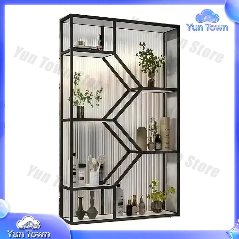 Half Wall Screen Partition Storage Cabinet for Changhong Glass Wrought Iron Shoe Cabinet