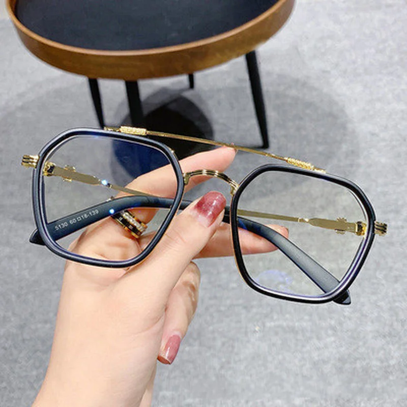 Anyti Blue Light Blocking Fashion High-end Glasses Men Optical Clear Glasses Black Square Frame Eyeglasses Anti-radiation