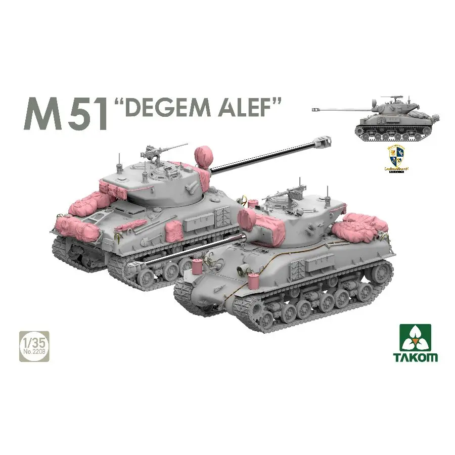TAKOM 2208 1/35 M51 "DEGEM ALEF" Kit de modelo de ensamblaje estático militar de tanque