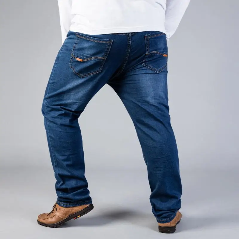 Jeans for Men Plus Size 44 46 48 50 Straight Cut elastic Denim Long Pants