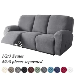 1/2/3 Seater Split Recliner Sofa Cover Jacquard Stretch Reclining Chair Covers Relax Armchair Slipcover for Living Room