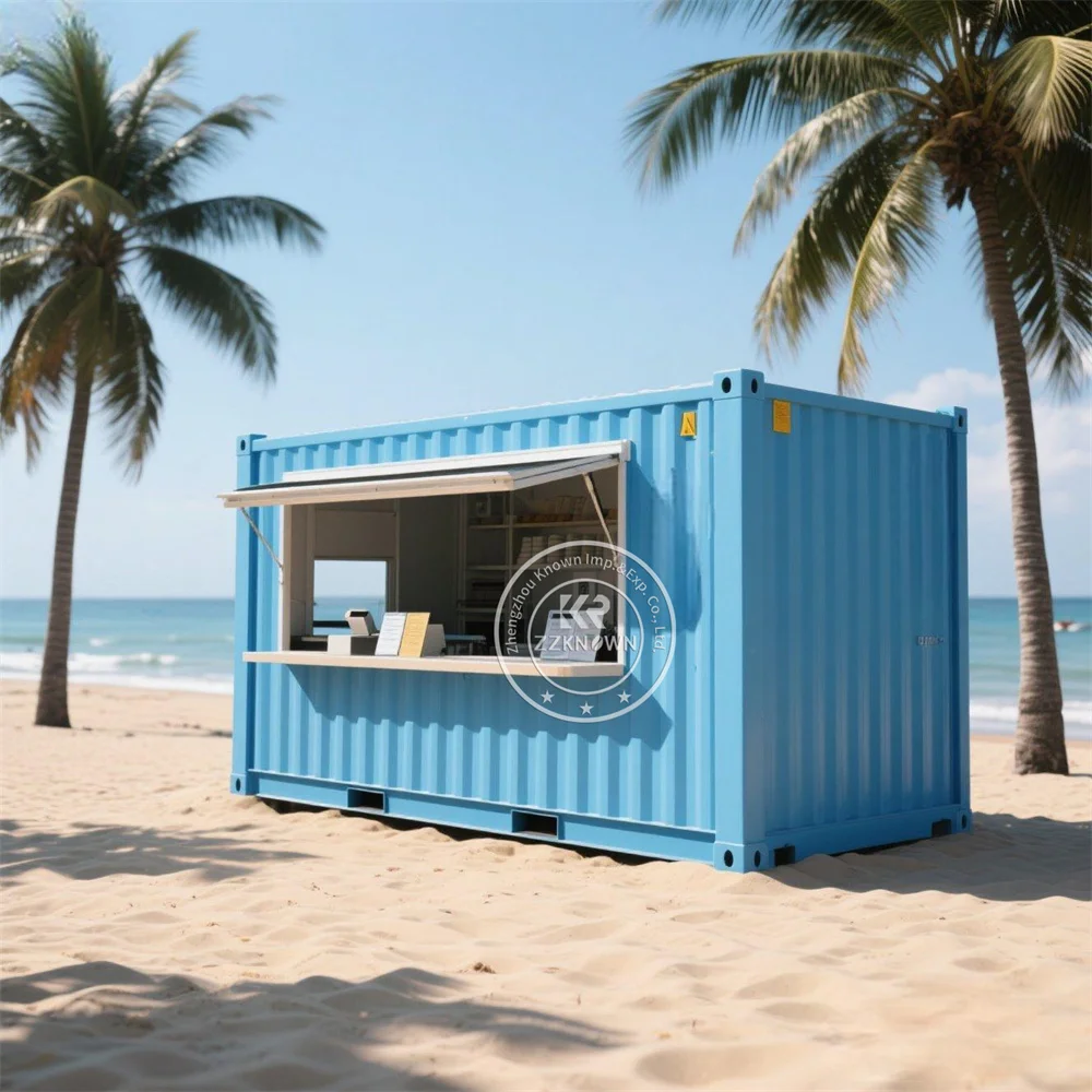 Customizable Modern Prefabricated Modular Steel Houses Coffee Shop Street Restaurant Full Kitchen Outdoor Fast Food Coffee Kiosk