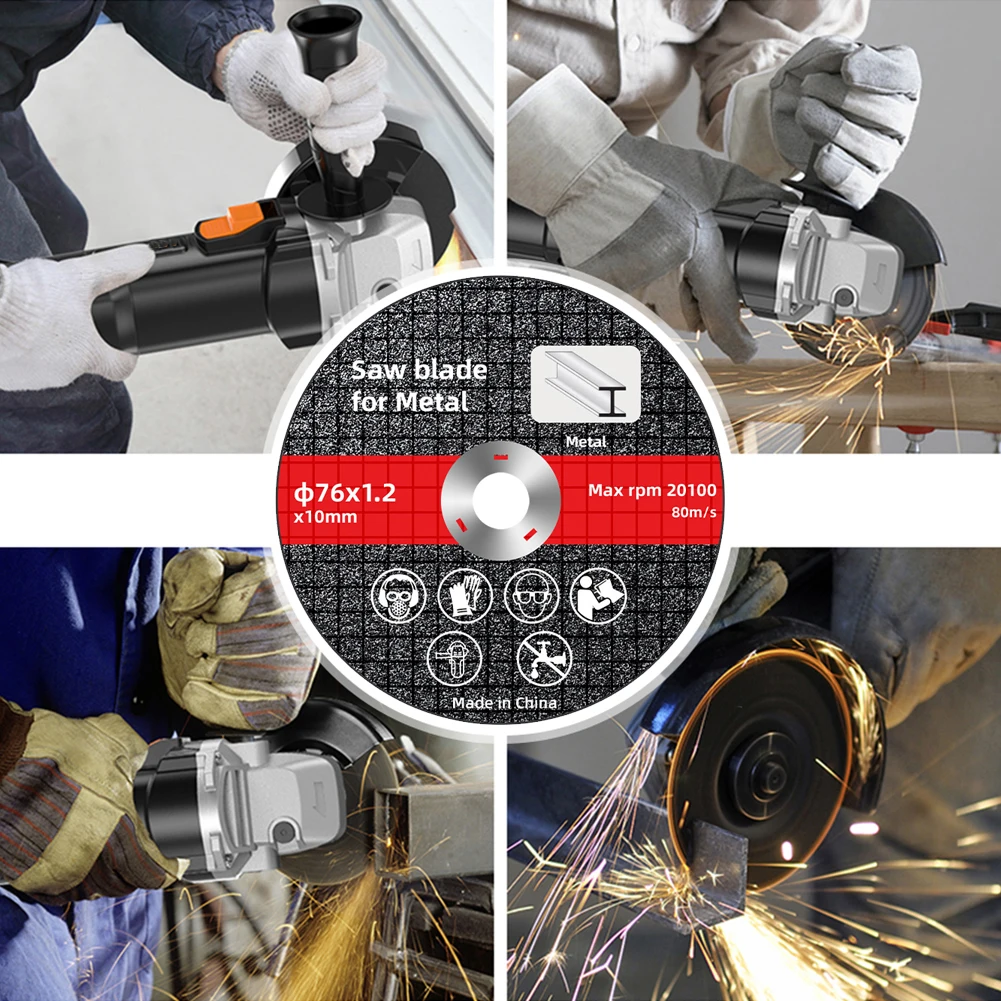 76mm Metal Cutting Discs High Hardness Sanding Cutting Discs Wear Resistance Cutting Blade Angle Grinder Accessories