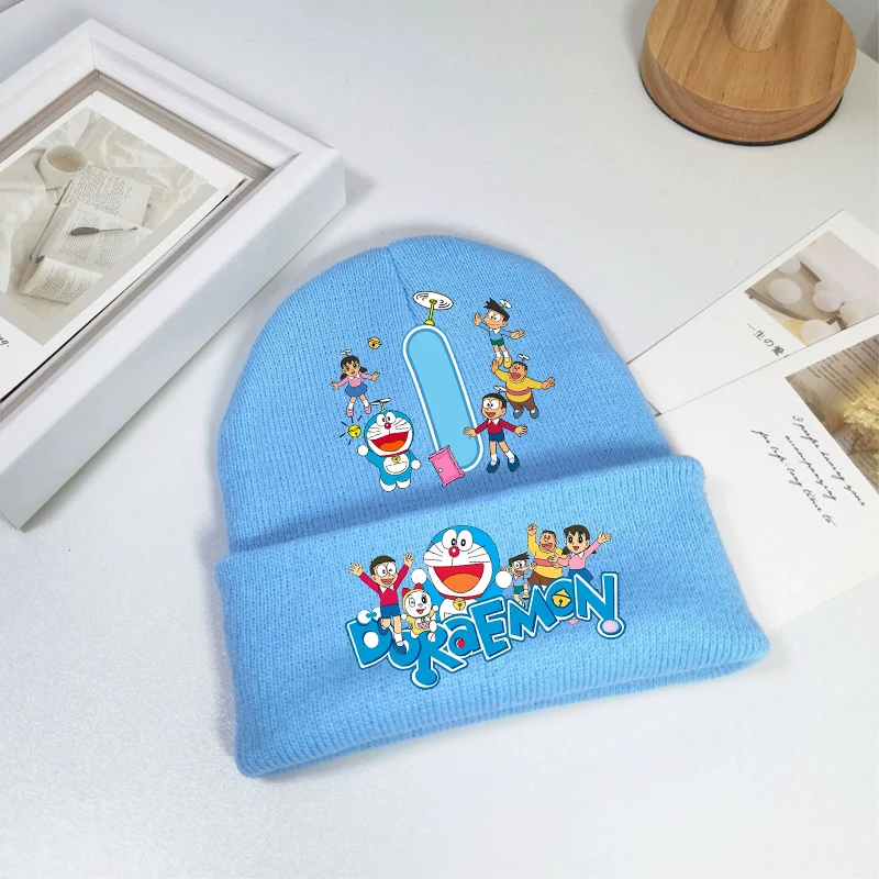 

Новая модная детская шапка Doraemons, вязаные шапки для мальчиков, модная детская шапка с мультяшными буквами, зимние шапки с аниме-принтом, подарок