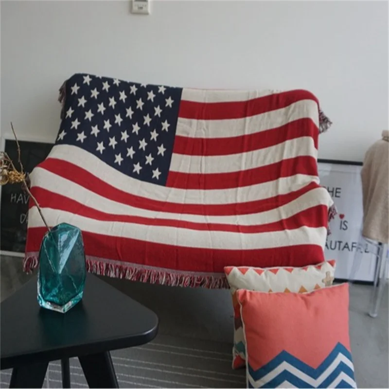 

Boho Woven Blanket Sofa Chair Throw Blanket for Couch Flag Wall Hanging Tapestry Bedspread Fashion Decor for Home and Outdoor