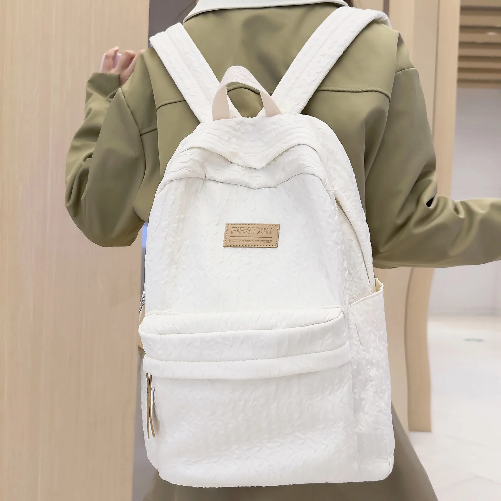 Kawaii Nylon Student Book Bag Women College Backpack Girl School Bags Travel Cute Trendy Backpack Korean Style Laptop Backpack