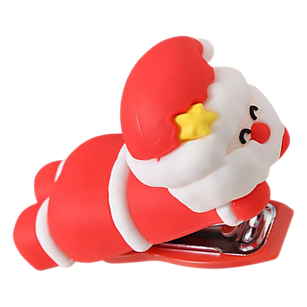 

Santa Claus Mini Stapler Cute Portable Office Supplies Heavy Duty Small Travel Desk Decorations Multifunctional Cartoon Design