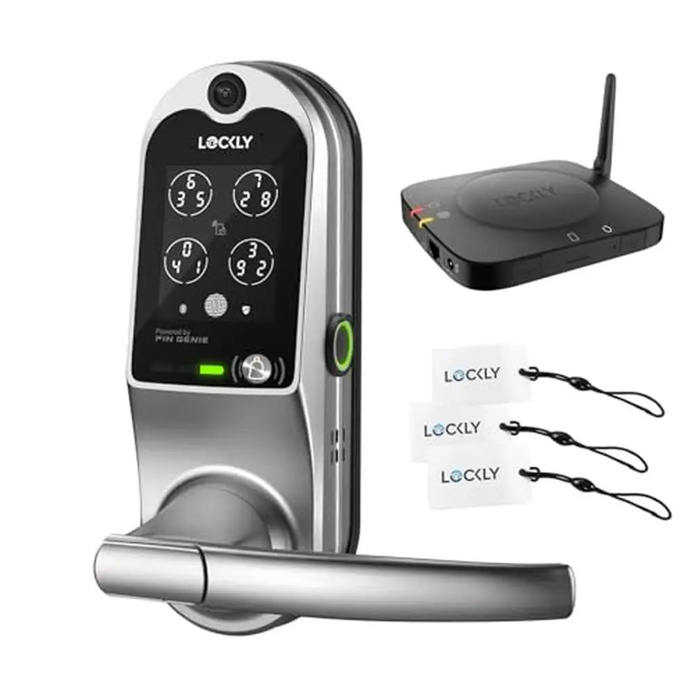 Keyless Entry Fingerprint Door Lock HD Camera RFID Secure Scan APP Control