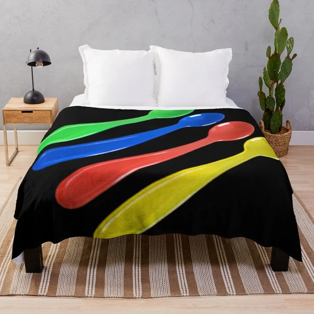 

Plastic Colored Spoons Throw Blanket Giant Sofa Bed Fashionable Shaggy Blankets