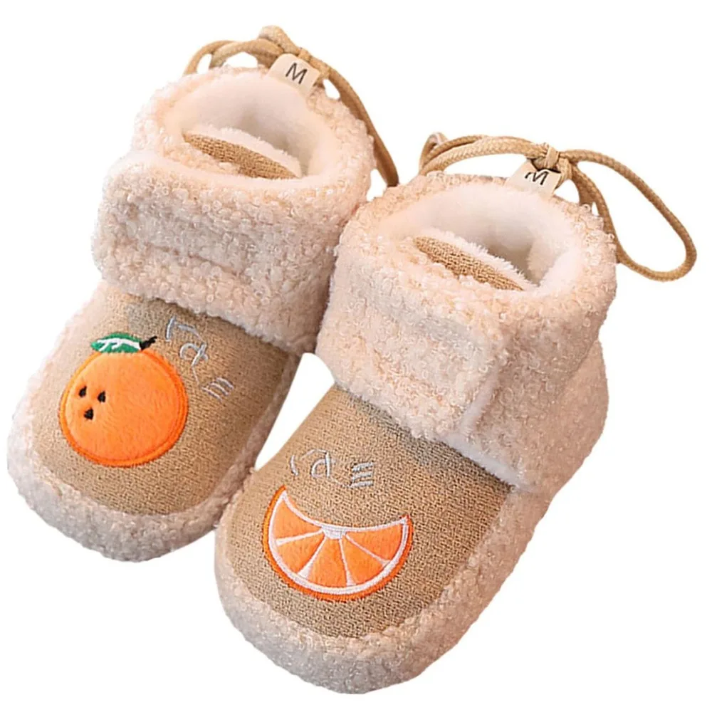 

NEW Fleece Toddler Snow Boots Warm Soft Sole Infant First Walking Shoes Anti-Drop Anti Slip Footwear Winter