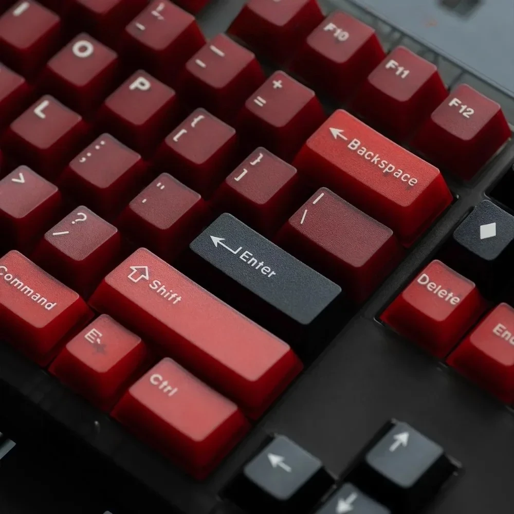 

GEFENSI 164 Keys Bordeaux Keycap Set Translucent PBT+PC Double Layer Cherry Keycaps For MX Switch Gaming Mechanical Keyboard Woo