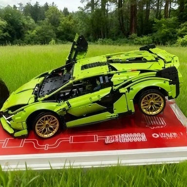 Ensembles de blocs de construction de voitures de sport vertes 1:8, modèles de jouets compatibles avec les particules Legoed, adaptés aux cadeaux de noël 42115