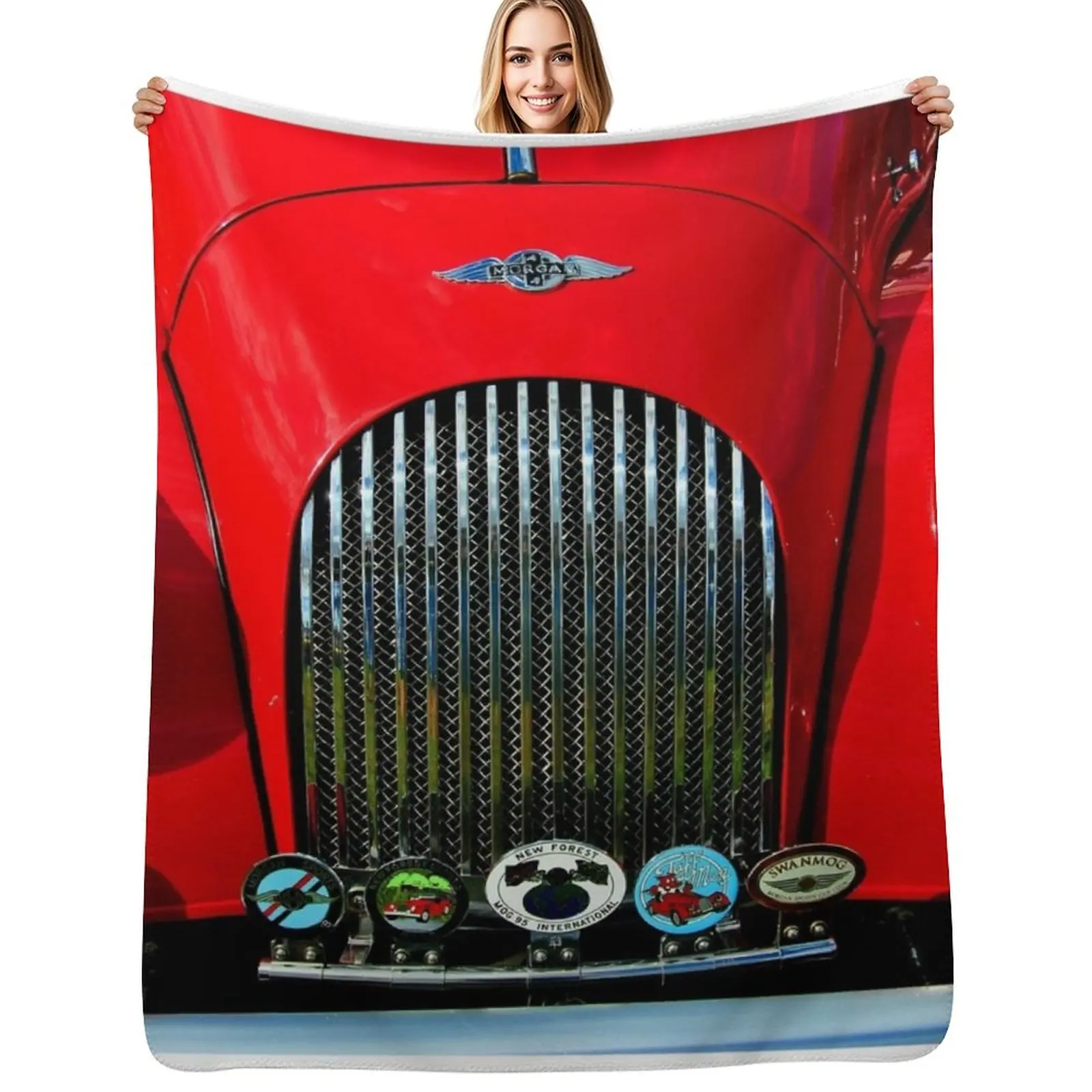 Morgan Classic Sports Motor Car Throw Blanket Cozy Light Blanket for Travel Camping Picnic